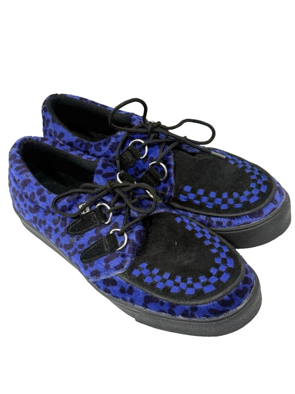 T.U.K Low Creepers Shoes Size 8 Black Suede Punk Goth Emo Platforms Mens